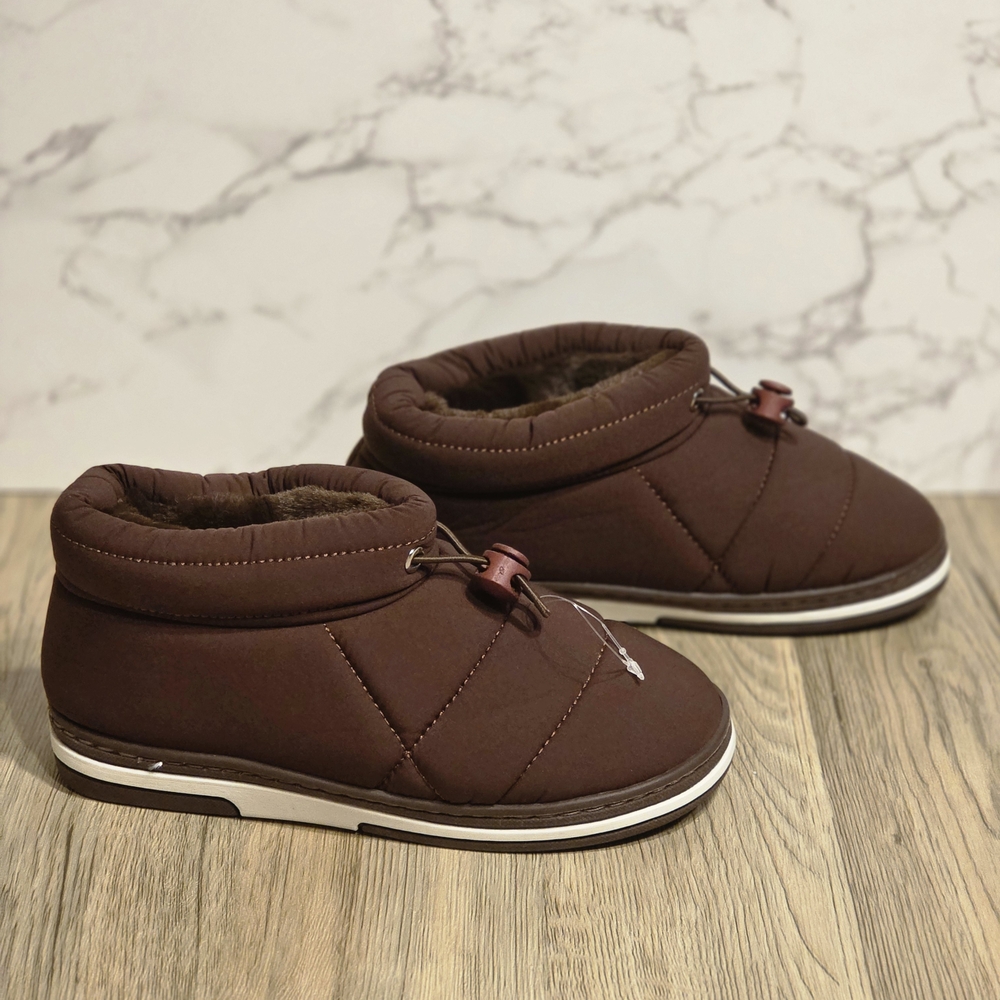 Brown Quilted Ankle Boots